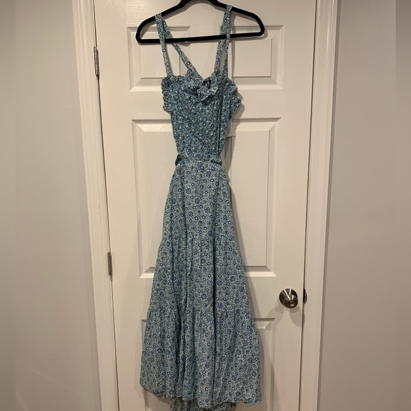 Sea New York Ida Apron Dress in Blue Floral - Picture 3 of 6